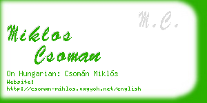 miklos csoman business card